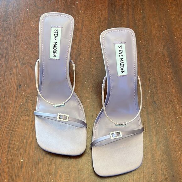 Steve Madden Aislinn heeled purple satin sandals Size 8 1/2 NWOT - Picture 8 of 9
